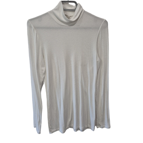 Wilfred Tops - Wilfred Cream Ribbed Modal Long Sleeve Turtleneck Top